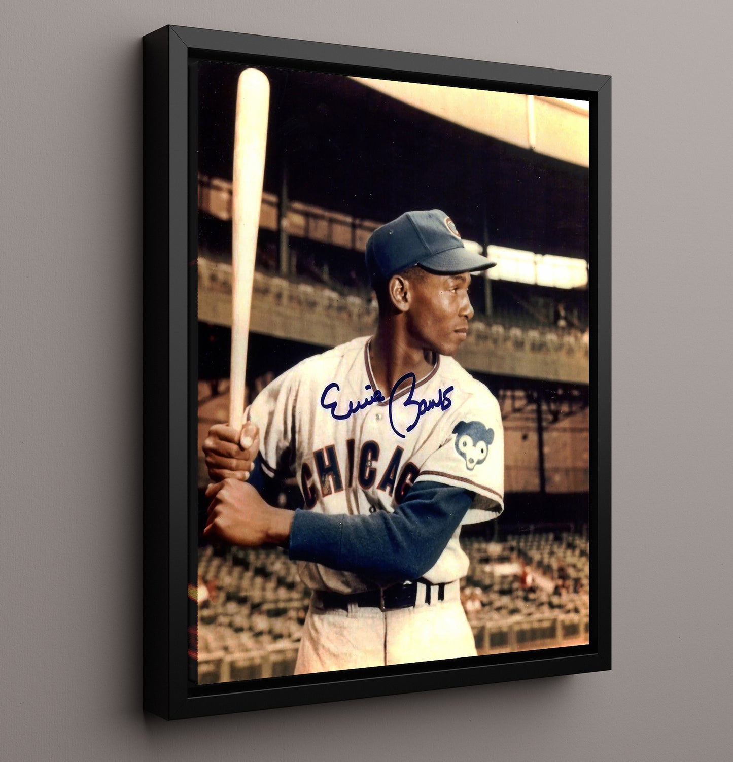 Ernie Banks - Chicago baseball Mr. Cub legend 8x10 Framed Canvas baseball wall art