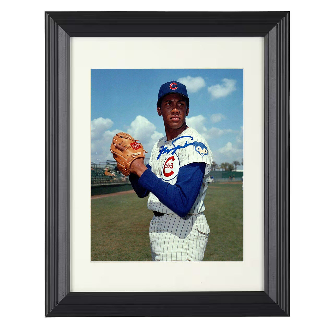 Fergie Jenkins - Chicago baseball Hall of Fame ace 8x10 black beveled framed baseball wall art
