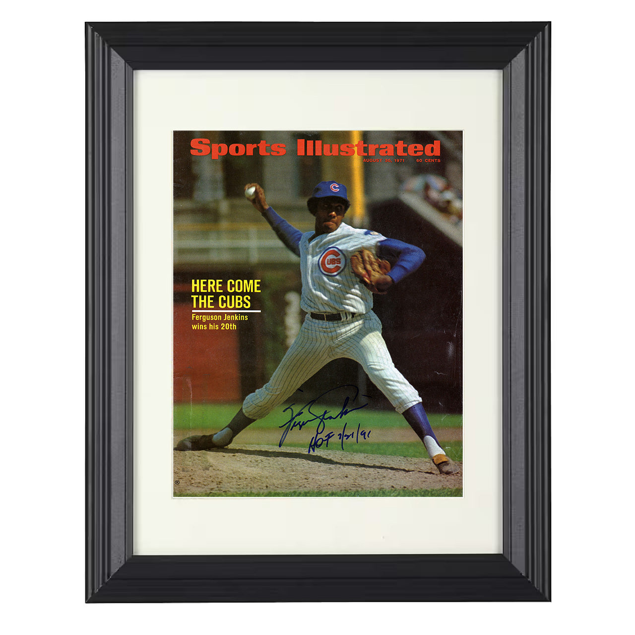Fergie Jenkins - Pitching Motion SI Cover Spotlight 8x10 black beveled framed baseball wall art