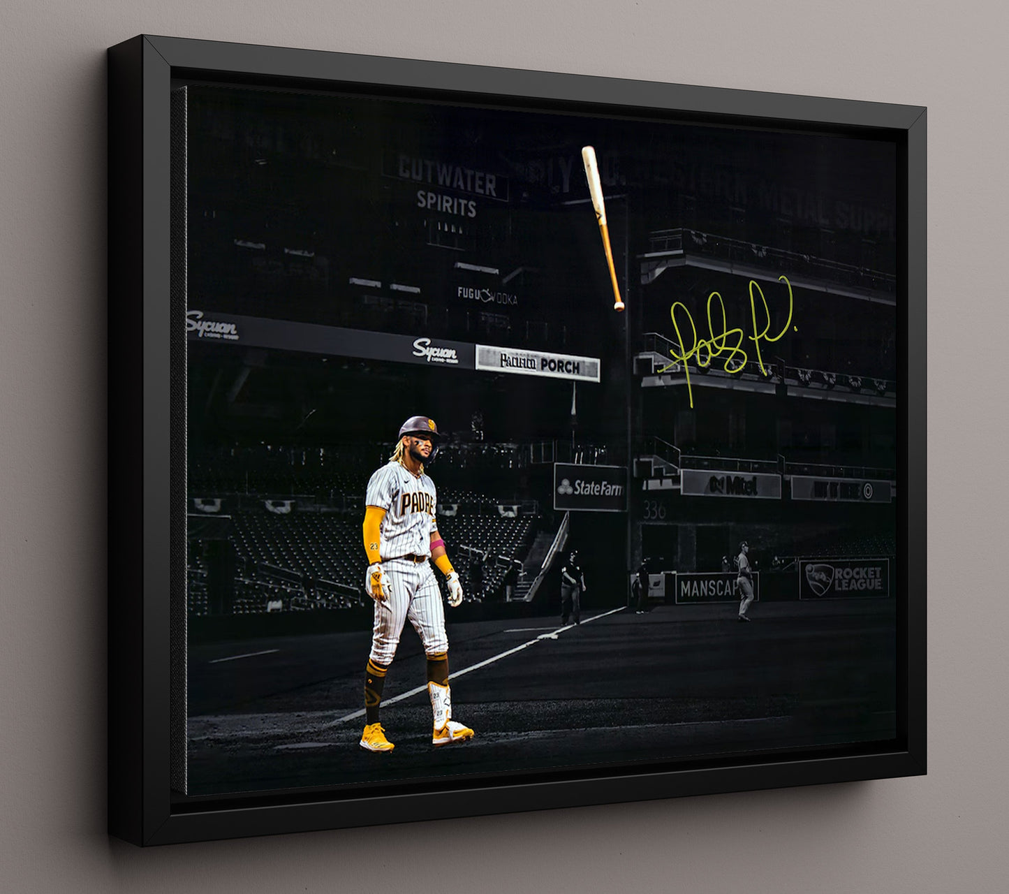 Fernando Tatis Jr - Bat Flip 8x10 Framed Canvas baseball wall art