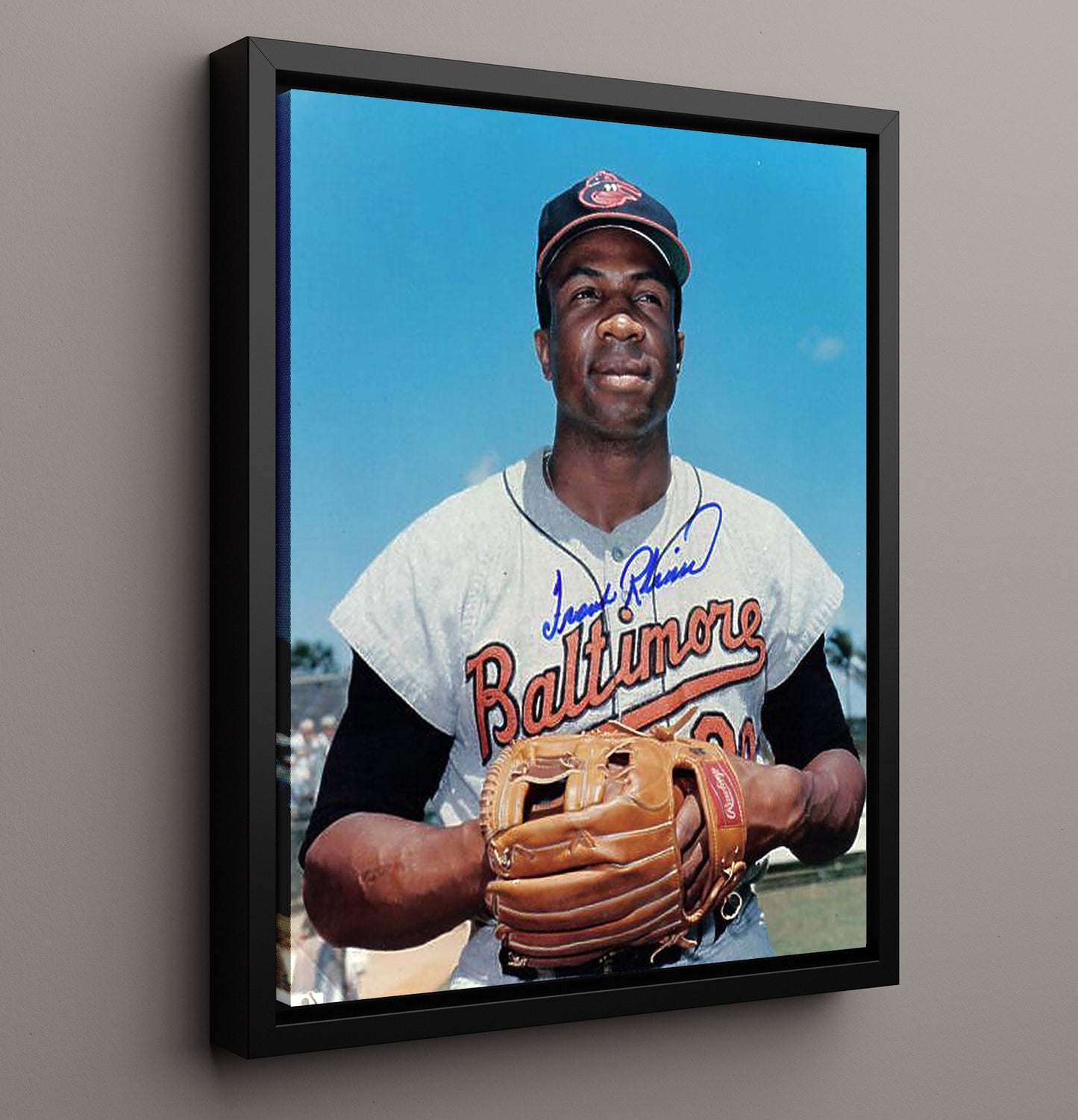 Frank Robinson - Baltimore baseball Hall of Fame outfielder 8x10 Framed Canvas baseball wall art