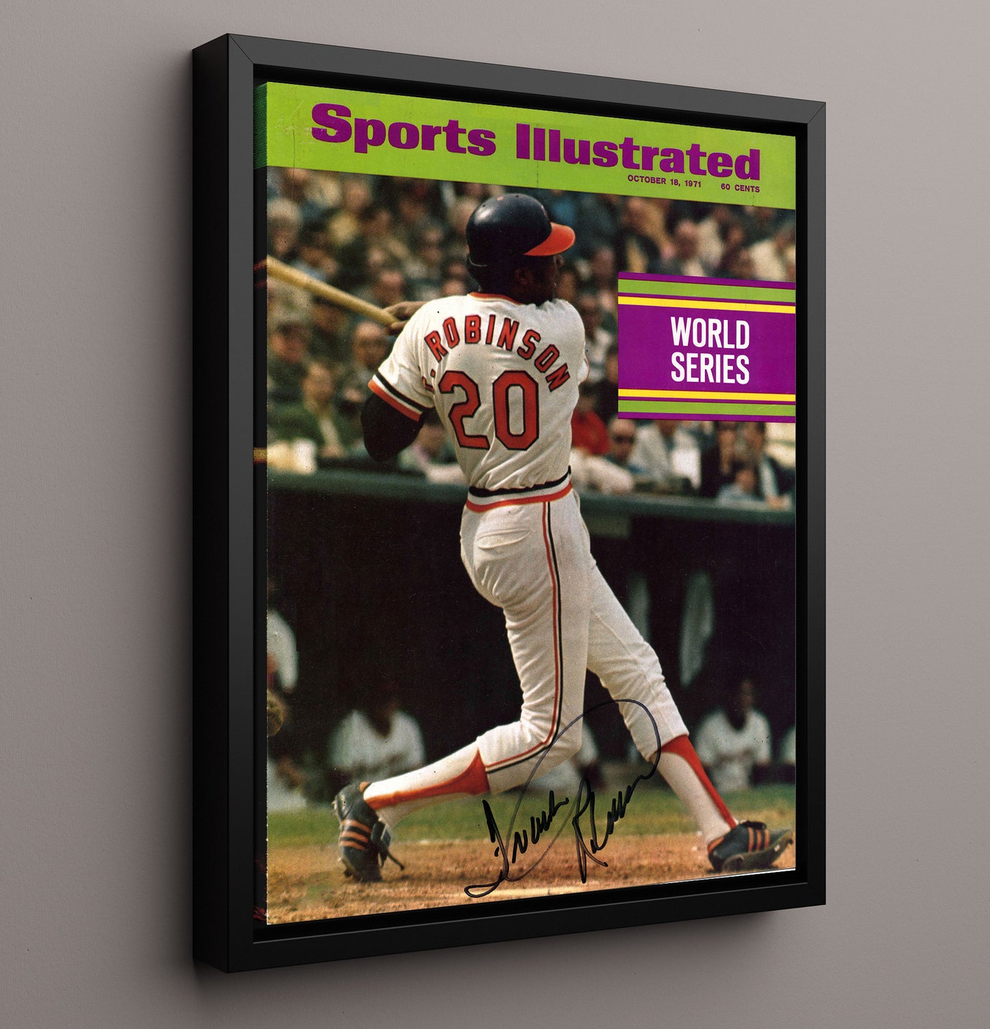Frank Robinson - Series follow-through SI Cover 8x10 Framed Canvas baseball wall art