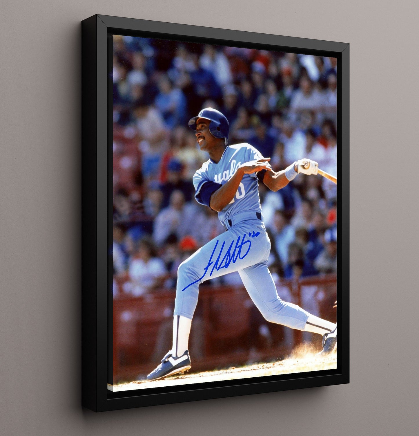 Frank White - Kansas City baseball infield leader 8x10 Framed Canvas baseball wall art