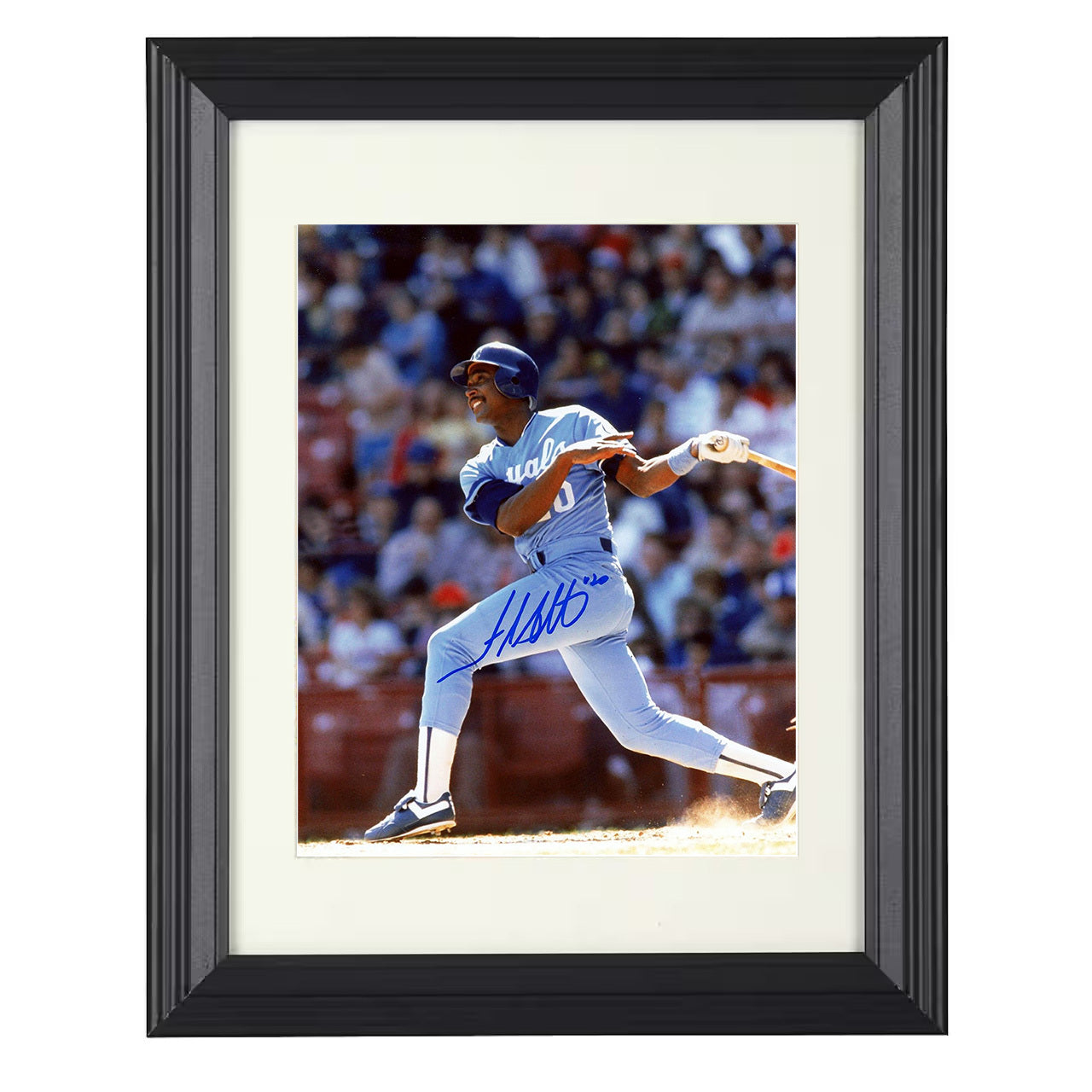 Frank White - Kansas City baseball infield leader 8x10 black beveled framed baseball wall art