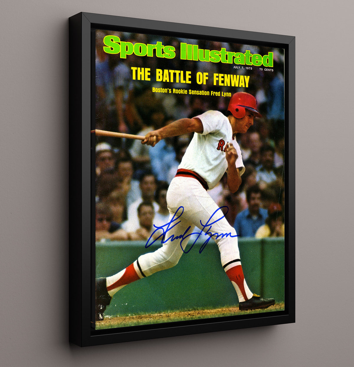 Fred Lynn - Fenway Swing Signed SI Cover 8x10 Framed Canvas baseball wall art