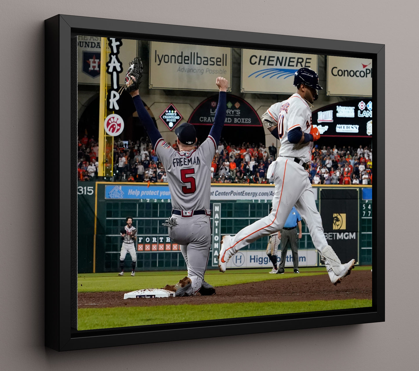 Freddie Freeman - Final Out Celebration 8x10 Framed Canvas baseball wall art