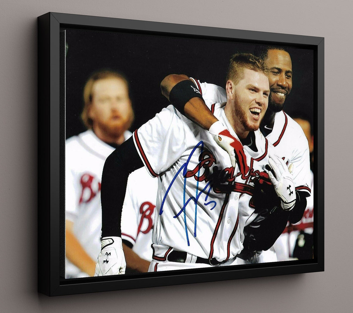 Freddie Freeman - On Field Celebration 8x10 Canvas baseball wall art