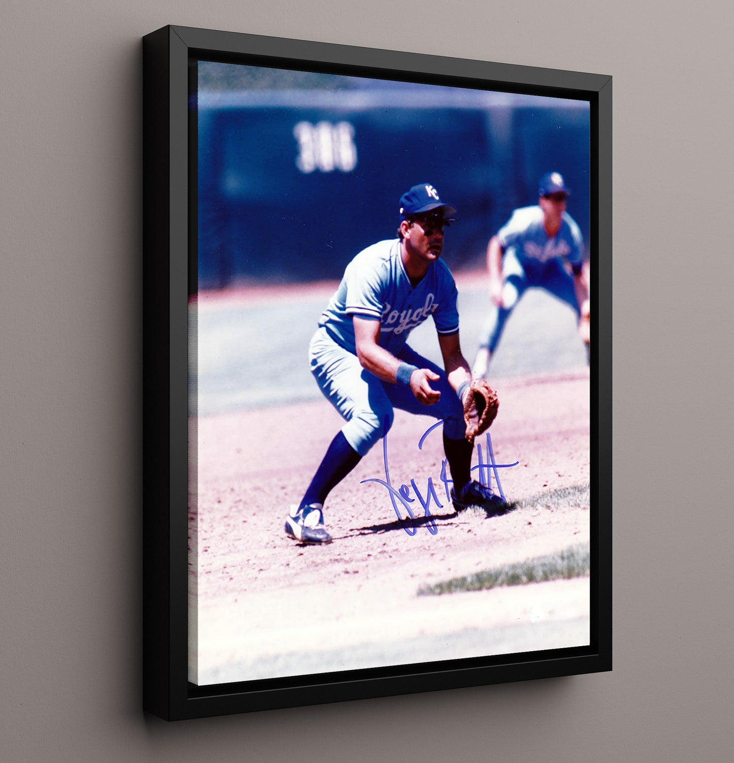 George Brett - Kansas City Baseball Hall of Fame Infielder 8x10 Framed Canvas baseball wall art
