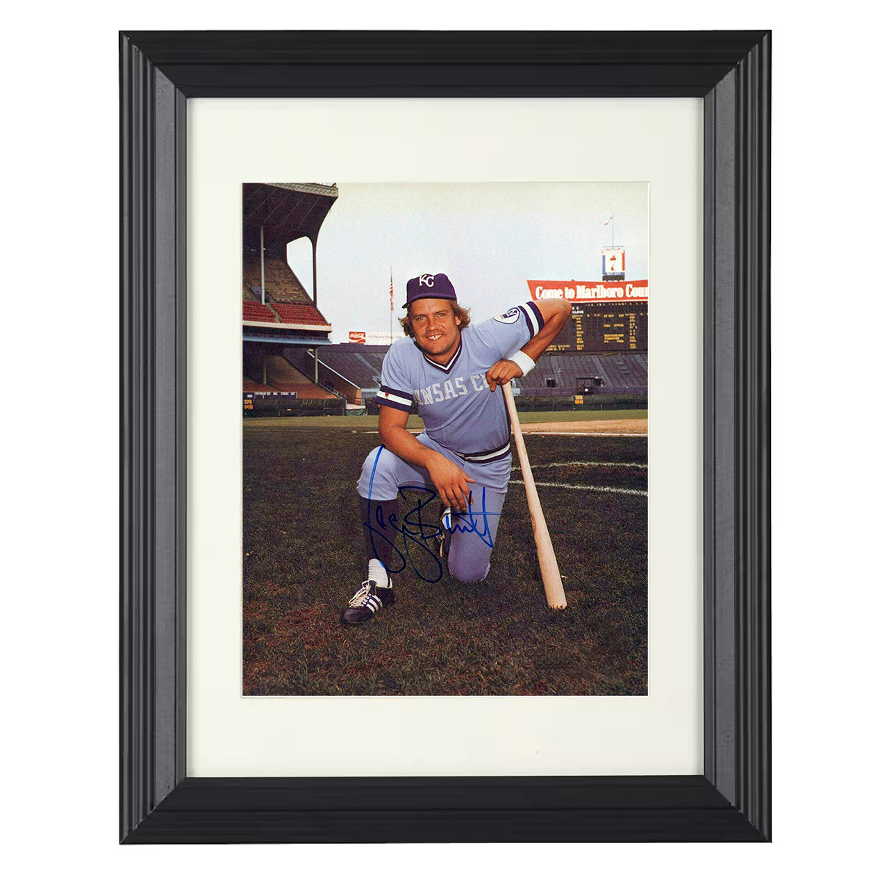 George Brett - Kansas City baseball Hall of Fame legend 8x10 black beveled framed baseball wall art