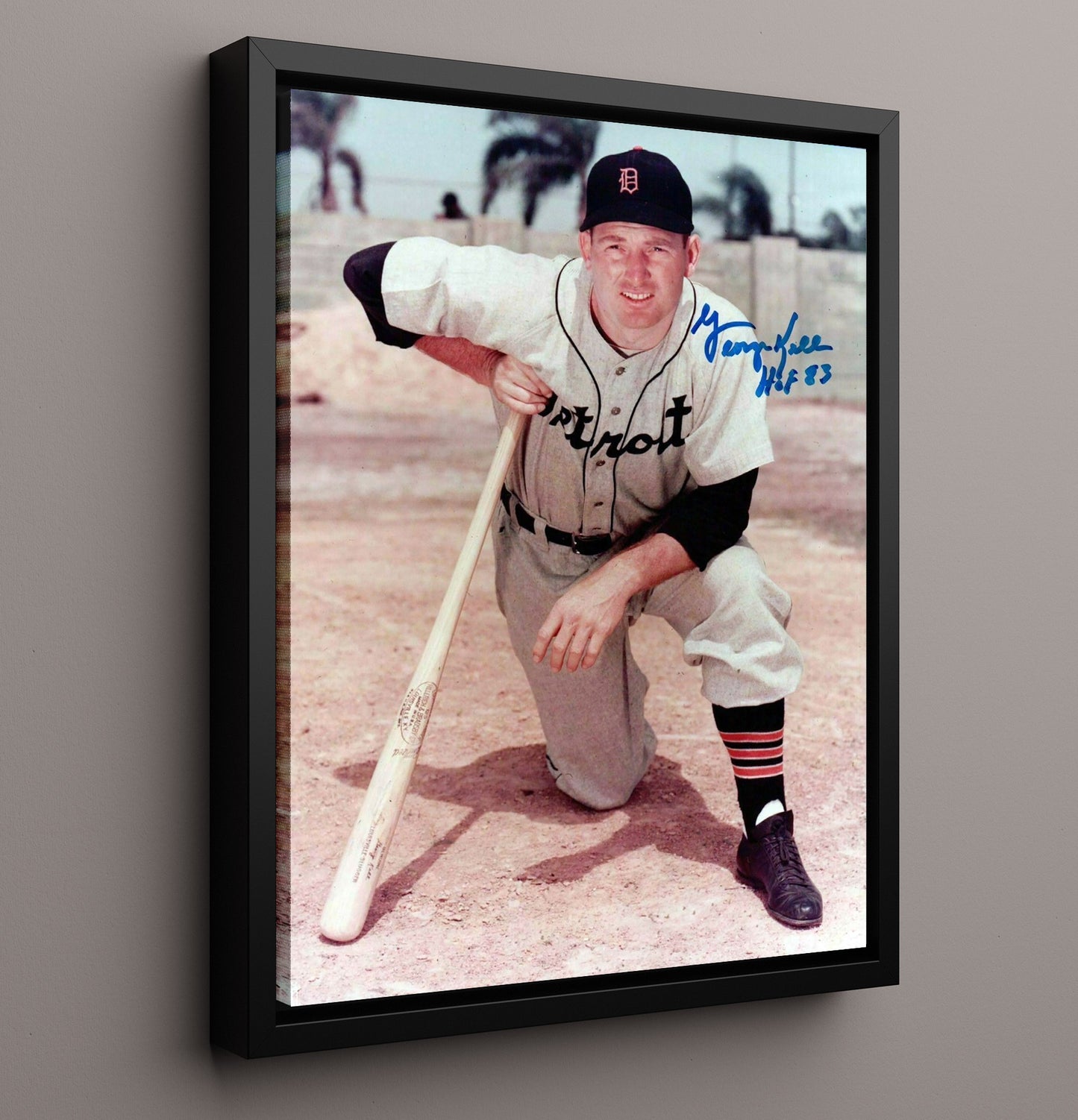 George Kell - Detroit baseball Hall of Fame infielder 8x10 Framed Canvas baseball wall art