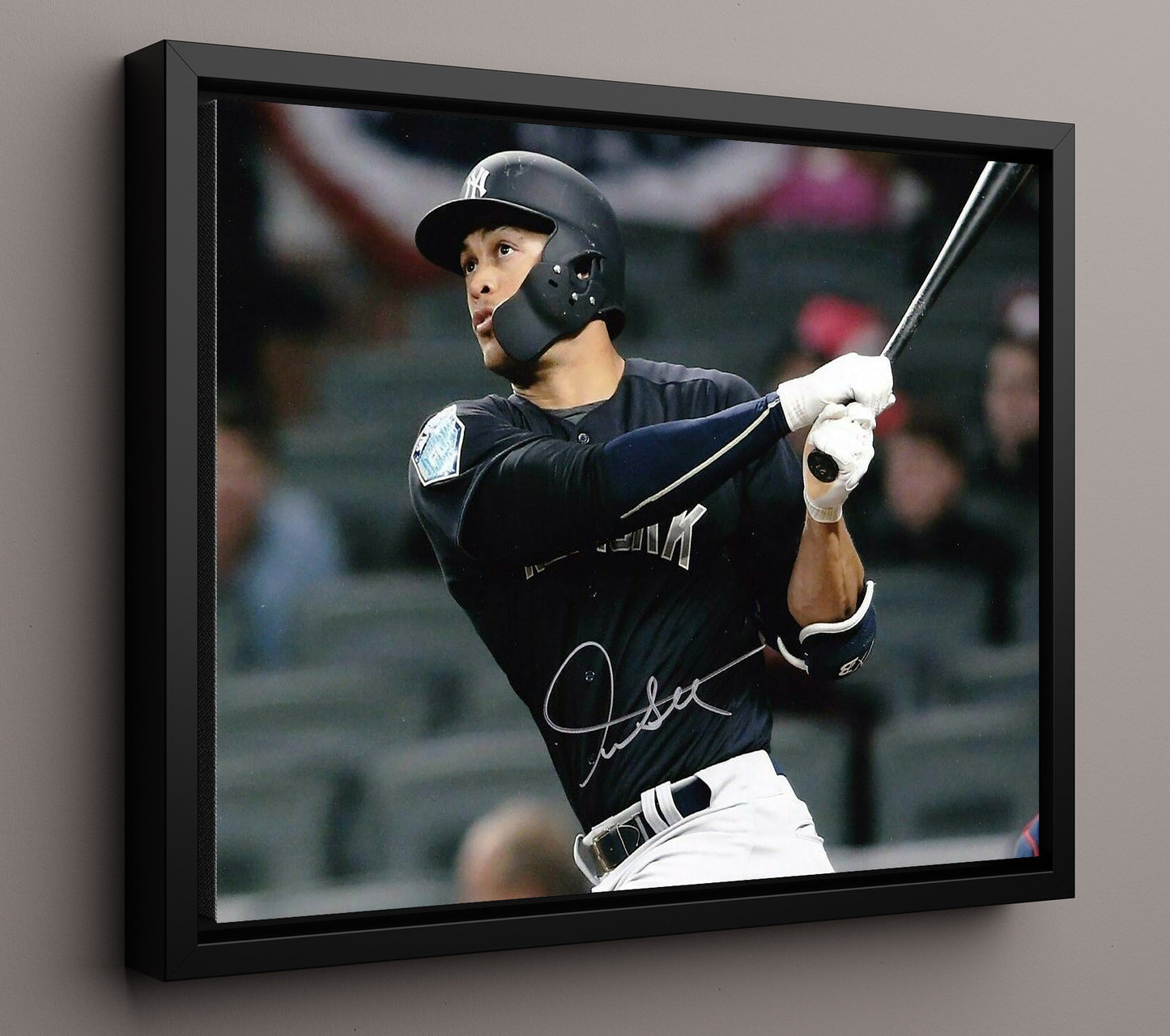 Giancarlo Stanton - Follow Through Power Swing 8x10 Framed Canvas baseball wall art