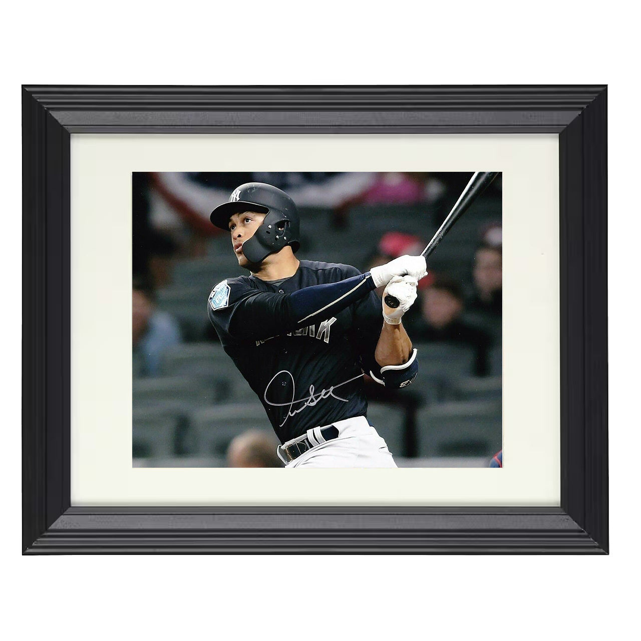 Giancarlo Stanton - Follow Through Power Swing 8x10 black beveled framed baseball wall art