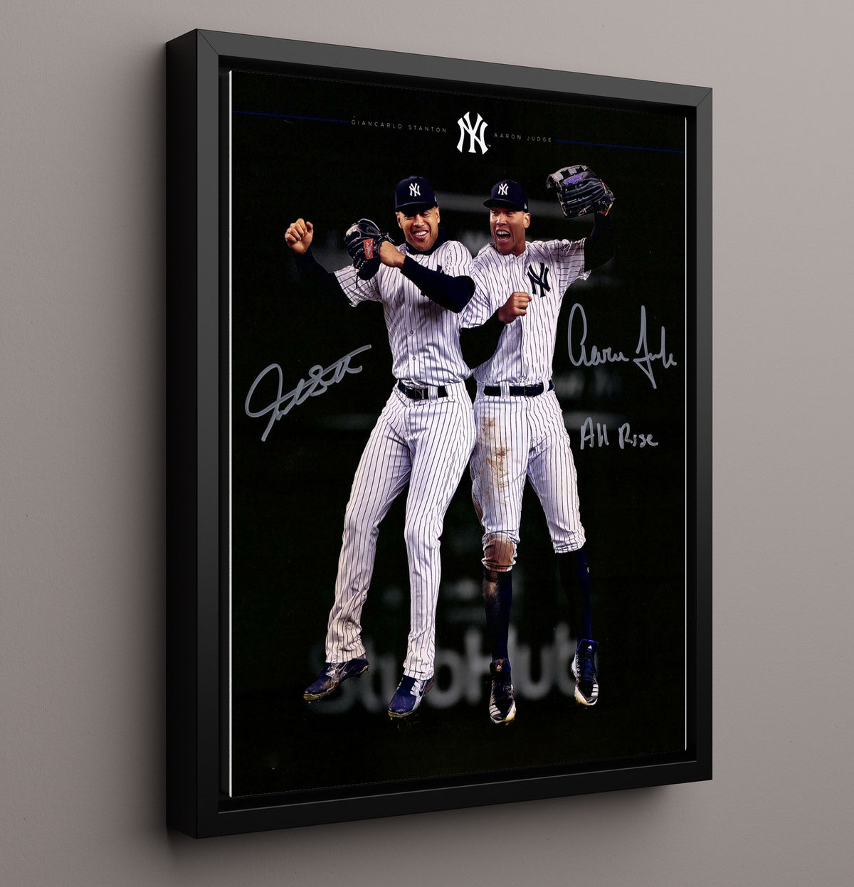 Giancarlo Stanton and Aaron Judge - New York baseball power duo 8x10 Framed Canvas baseball wall art