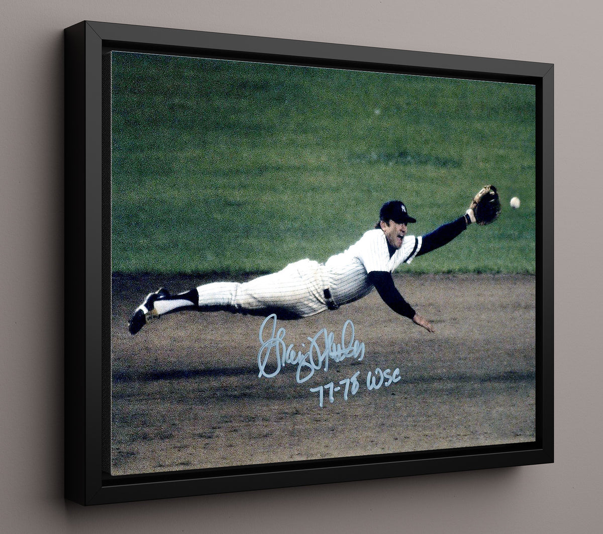 Graig Nettles - Diving Stop Glove Meets Dirt 8x10 Framed Canvas baseball wall art