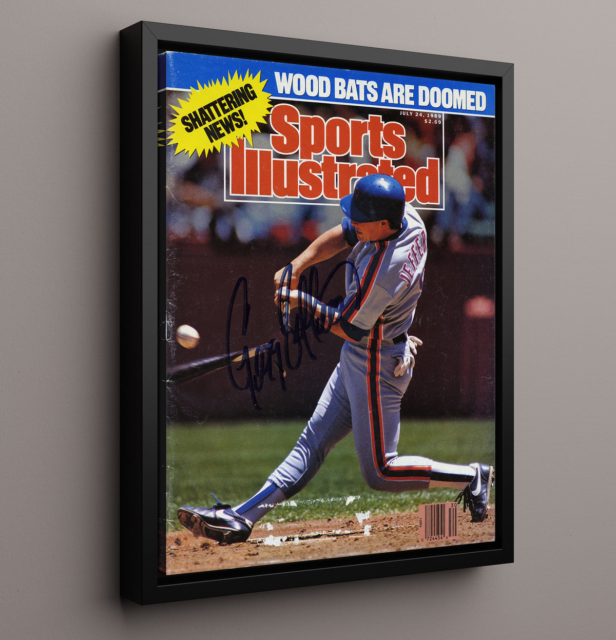 Gregg Jefferies - Rising Slugger SI Cover 1989 8x10 Framed Canvas baseball wall art