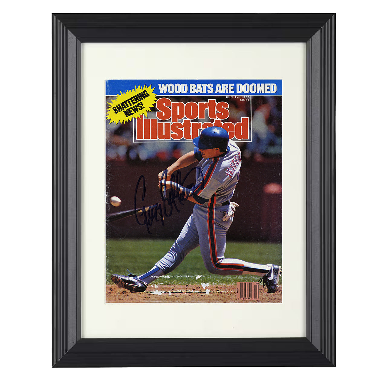 Gregg Jefferies - Rising Slugger SI Cover 1989 8x10 black beveled framed baseball wall art