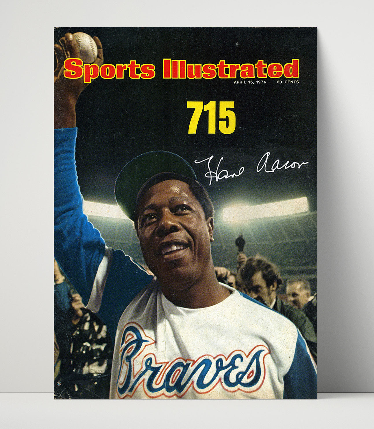 Hank Aaron - 715 Home Run SI Cover Baseball Wall Art 16x20 Unframed Print wall art print – Baseball Wall Art decor