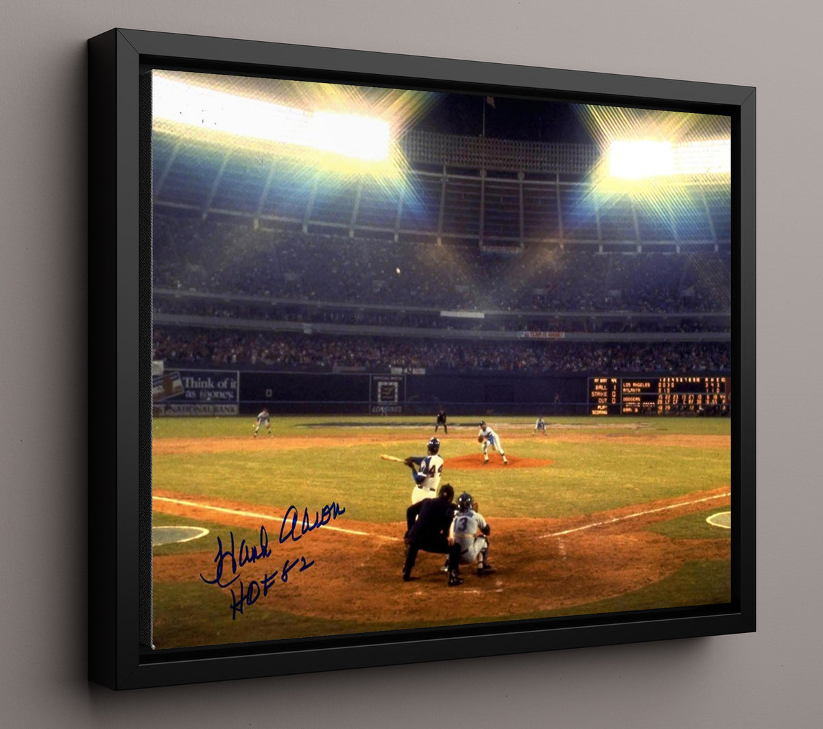 Hank Aaron - Historic Swing Hammerin Hank 8x10 Framed Canvas baseball wall art
