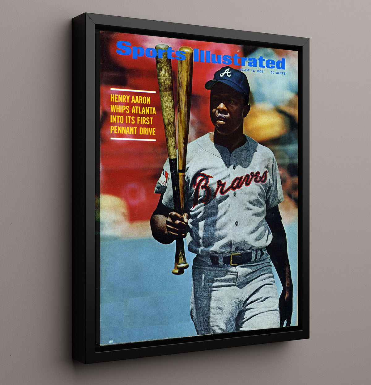 Hank Aaron - SI Cover 8x10 Framed Canvas baseball wall art