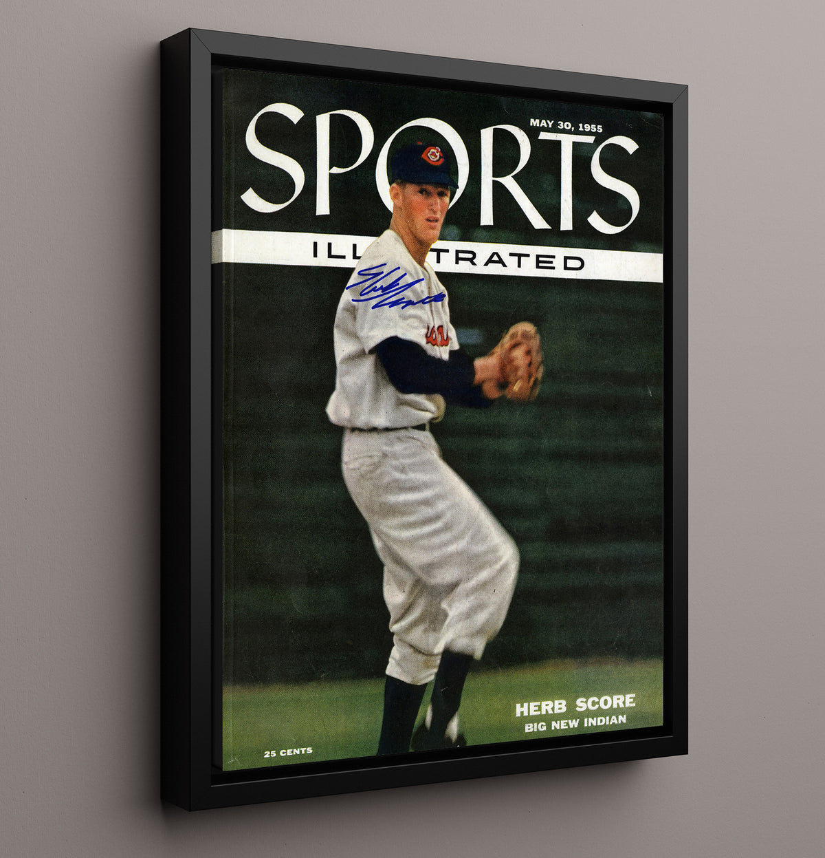 Herb Score - SI Cover May 30 1955 - Pitching Motion 8x10 Framed Canvas baseball wall art