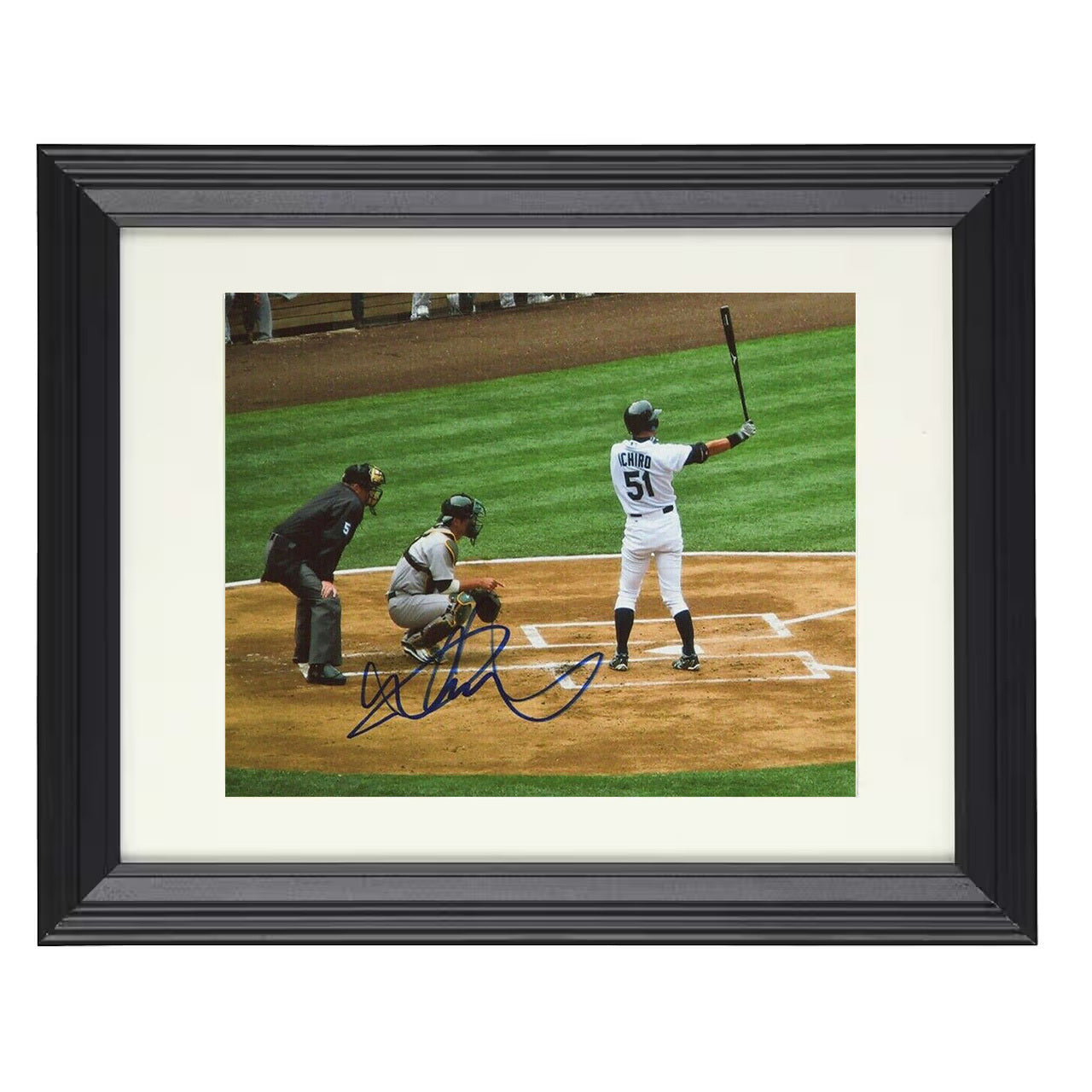 Ichiro Suzuki - At the Plate Precision Swing 8x10 black beveled framed baseball wall art
