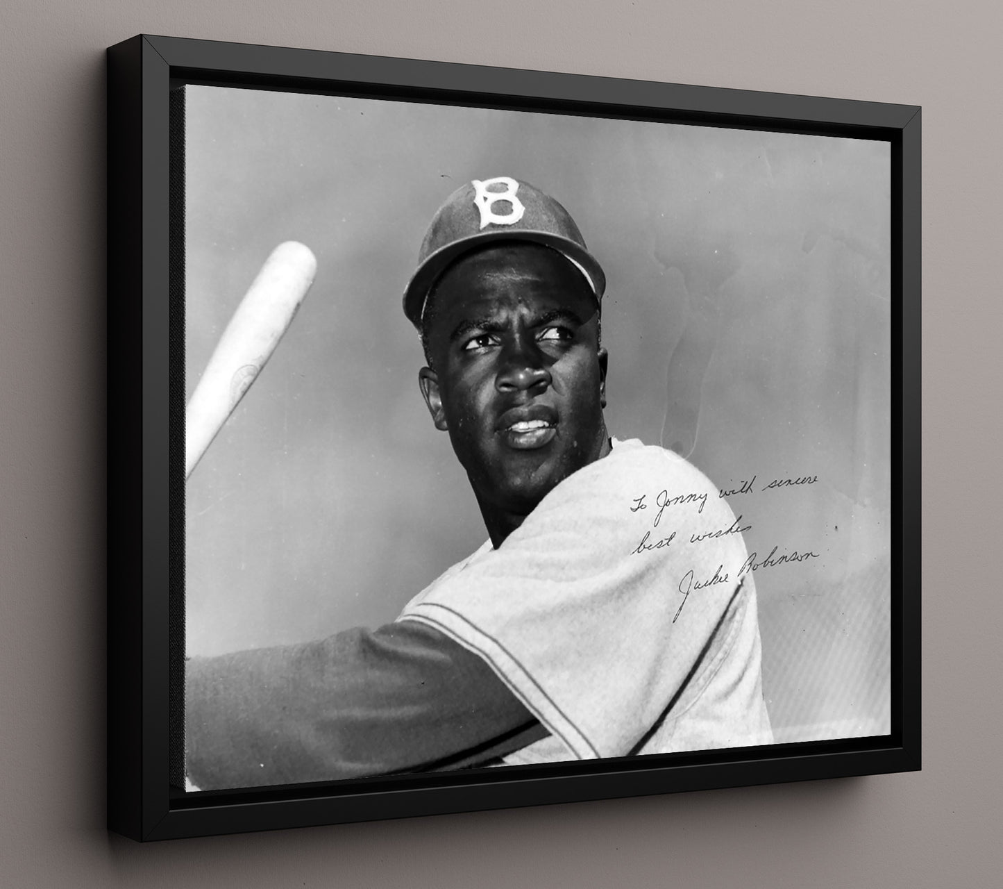 Jackie Robinson - Batting Pose 8x10 Framed Canvas baseball wall art
