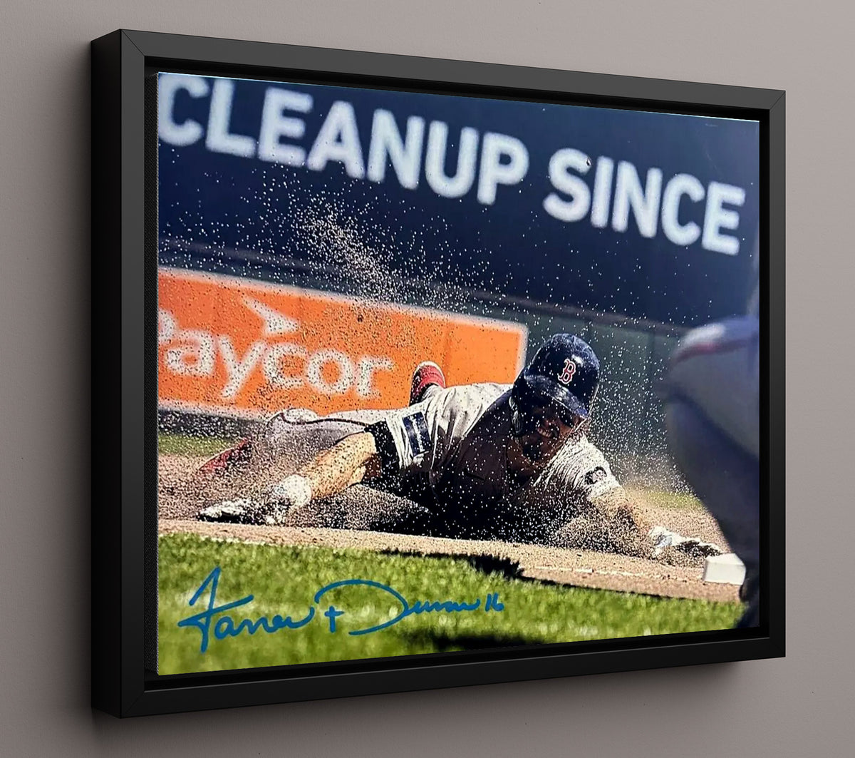 Jarren Duran - Slide Into Second Base 8x10 Framed Canvas baseball wall art