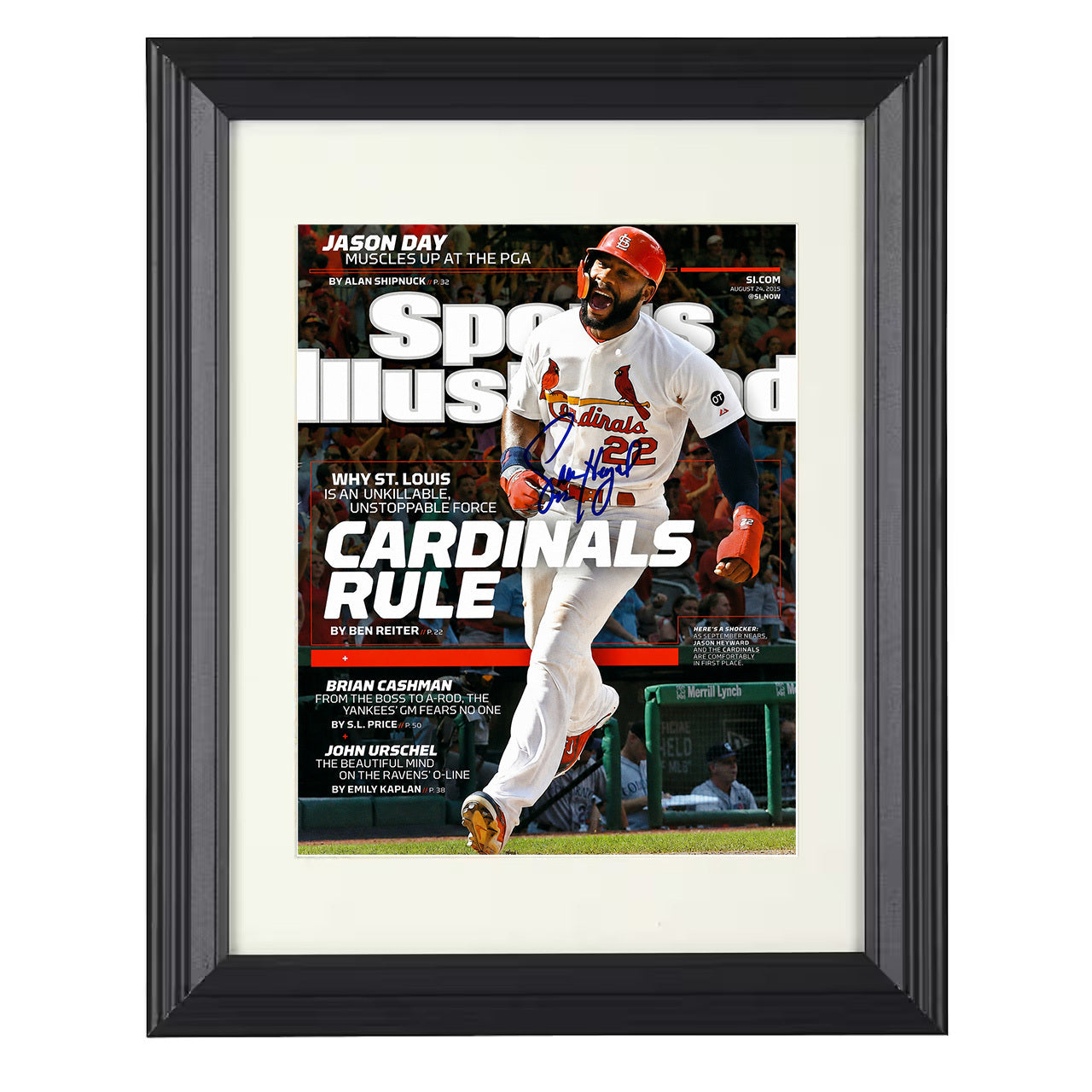 Jason Heyward - Cardinals dominance Cardinals Rule SI cover 2015 8x10 black beveled framed baseball wall art