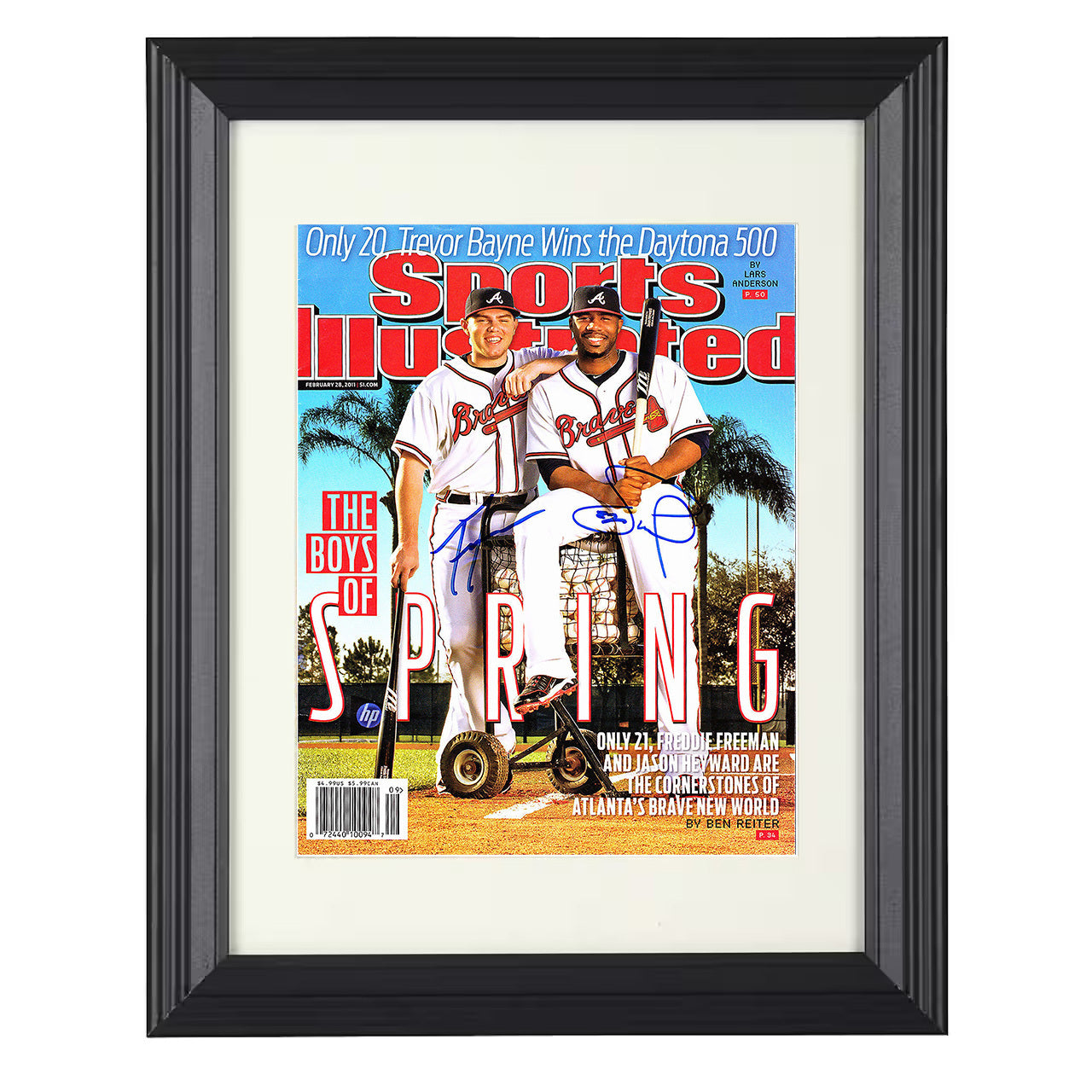 Jason Heyward and Freddie Freeman - Boys of Spring SI Cover 2011 8x10 black beveled framed baseball wall art