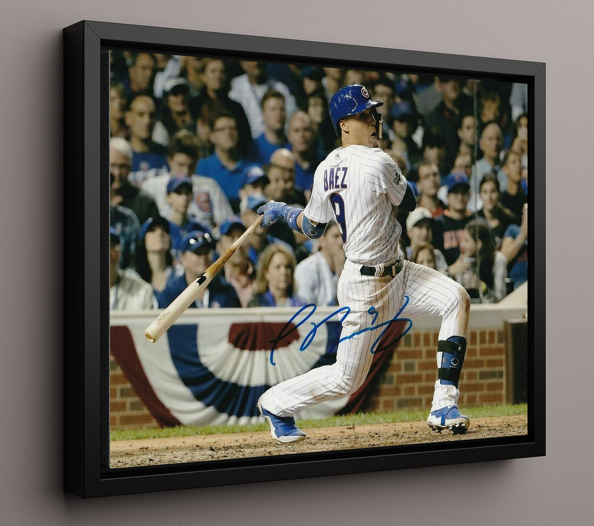 Javier Baez - Batting Follow Through 8x10 Framed Canvas baseball wall art