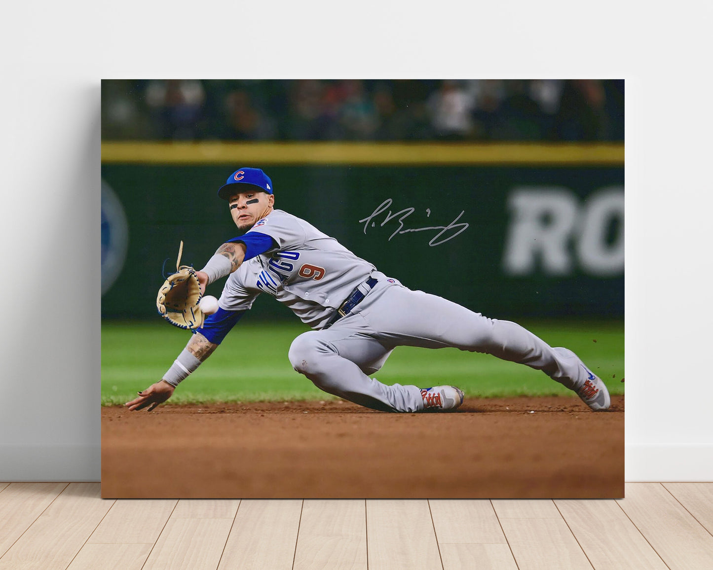 Javier Baez - Diving Stop Throw Baseball Wall Art 16x20 Unframed Print wall art print – Baseball Wall Art decor