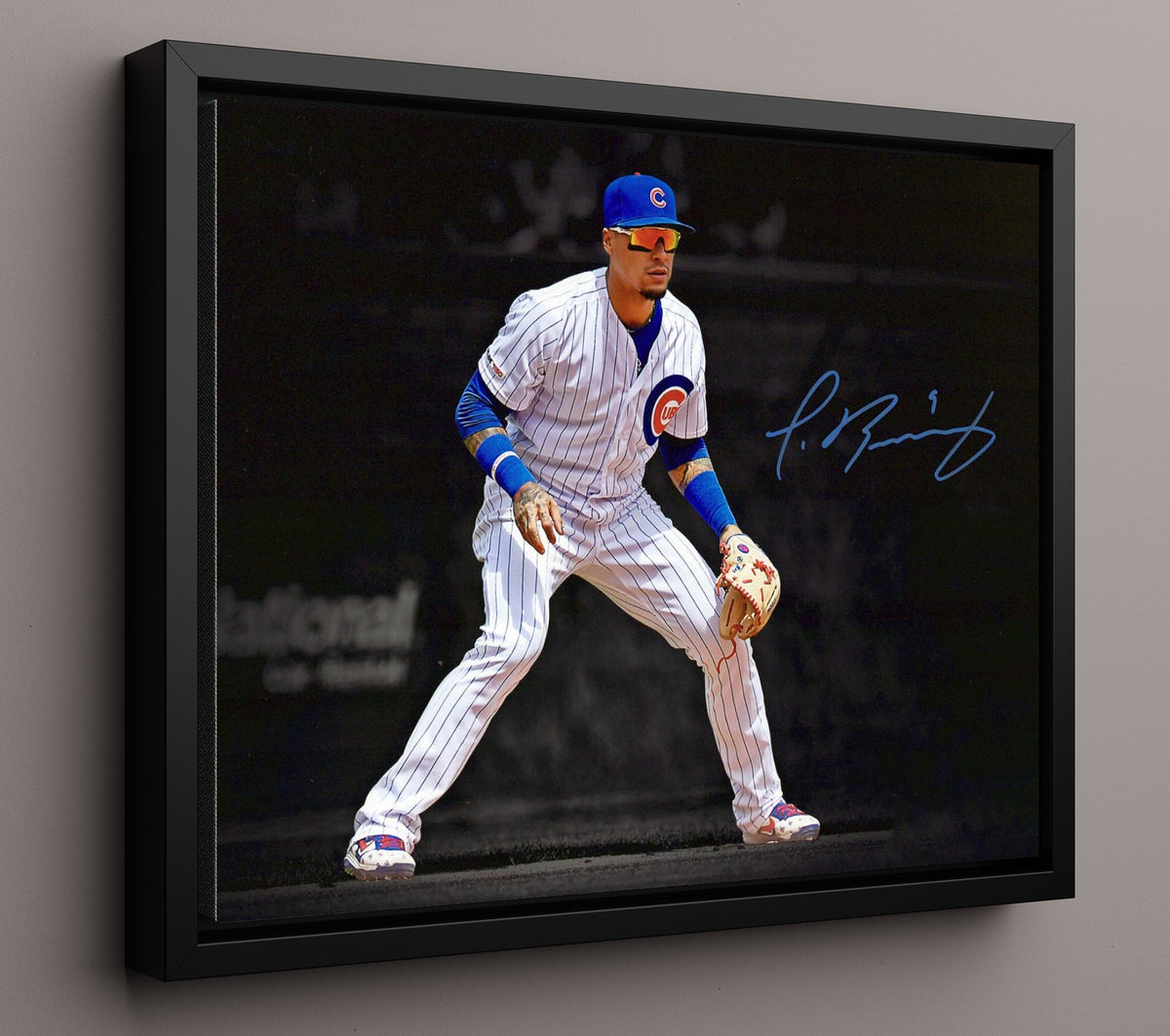 Javier Baez - Fielding Ready Position 8x10 Framed Canvas baseball wall art