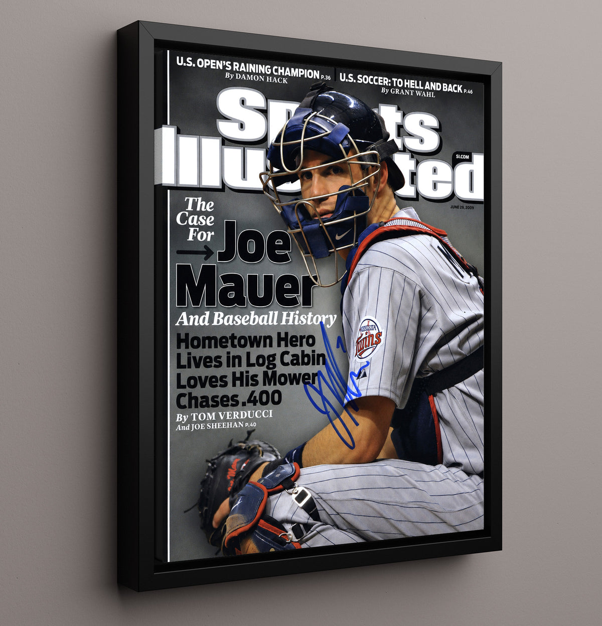 Joe Mauer - 2009 Batting Title Chase SI Cover 8x10 Framed Canvas baseball wall art