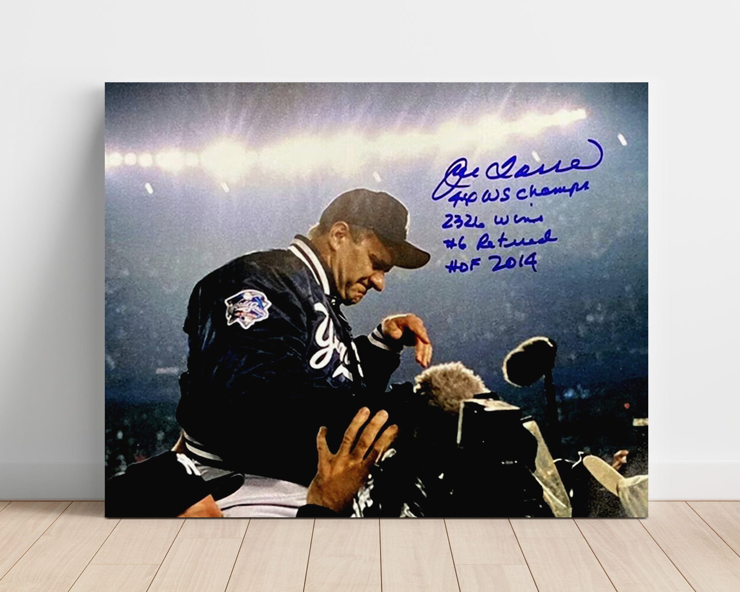 Joe Torre - Series Championship Celebration Baseball Wall Art 16x20 Unframed Print wall art print – Baseball Wall Art decor