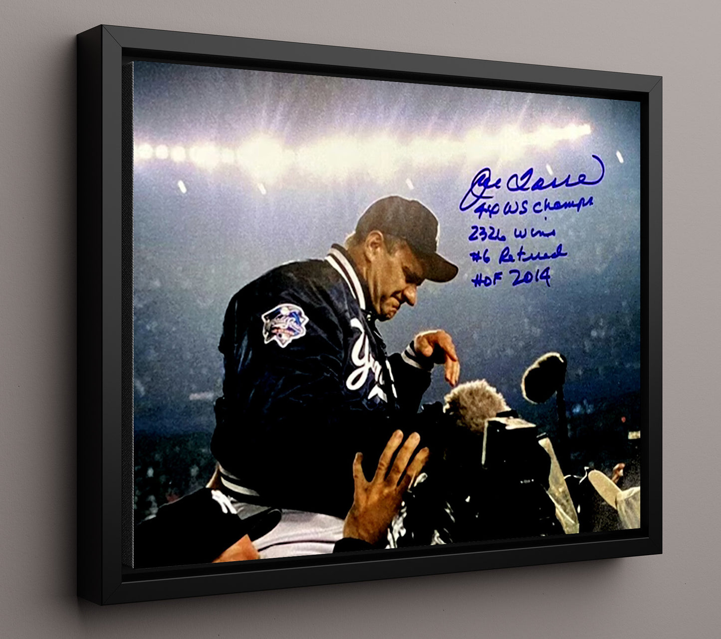 Joe Torre - Series Championship Celebration 8x10 Framed Canvas baseball wall art
