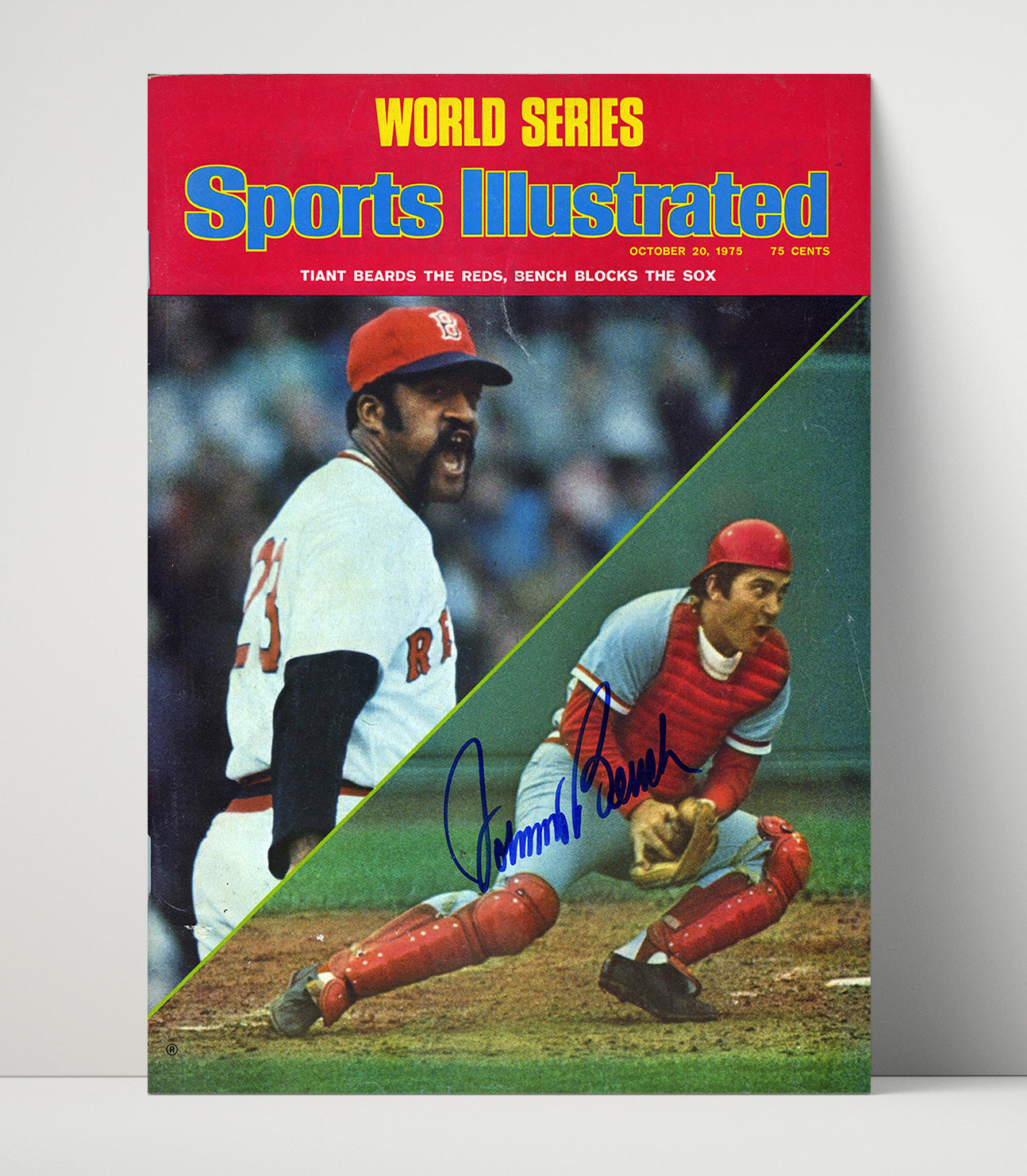 Johnny Bench - Series Catcher Signed SI Cover Spotlight Baseball Wall Art 16x20 Unframed Print wall art print – Baseball Wall Art decor