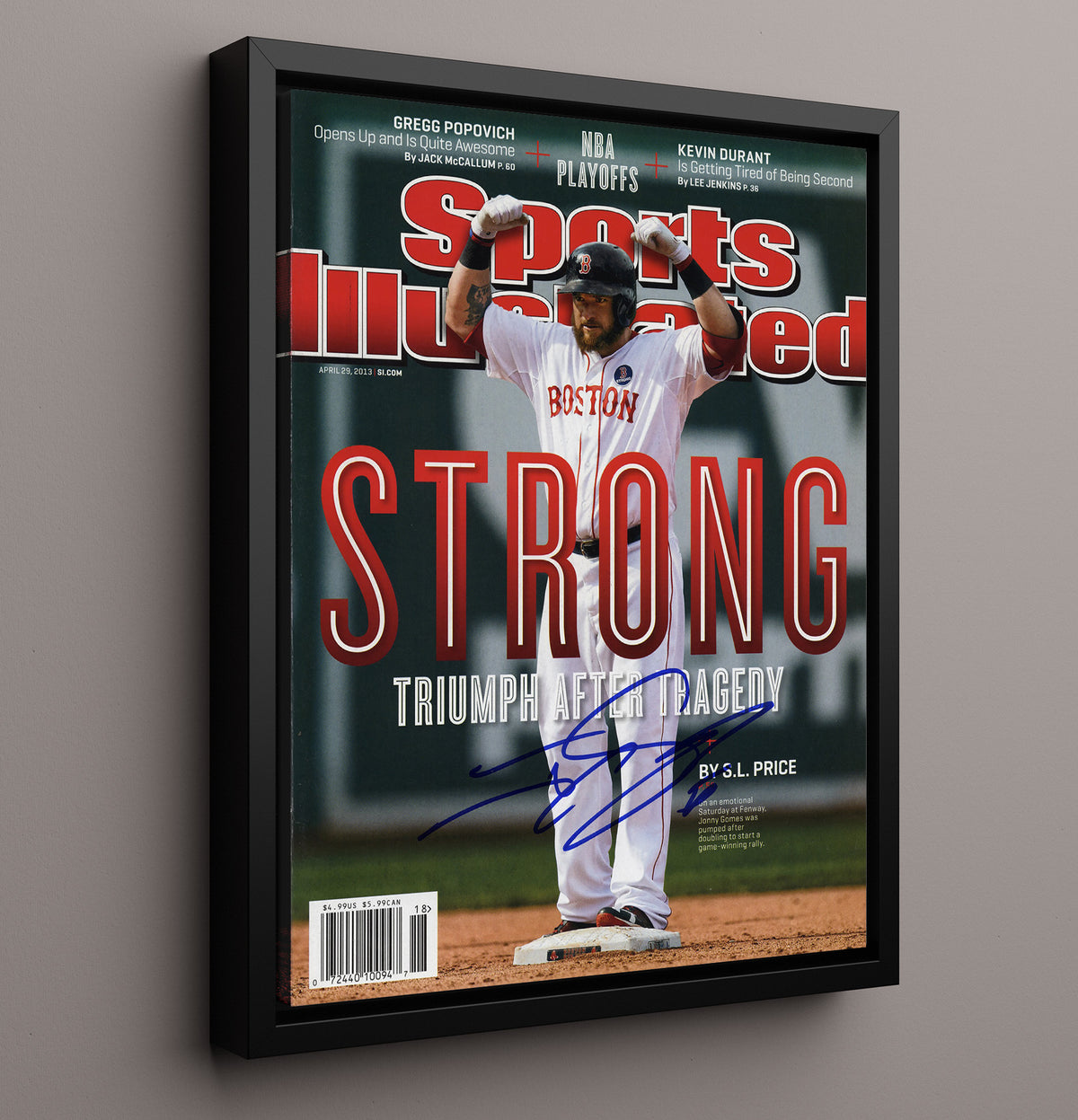 Johnny Gomes - Emotional rally moment with Boston baseball SI Cover 2013 8x10 Framed Canvas baseball wall art