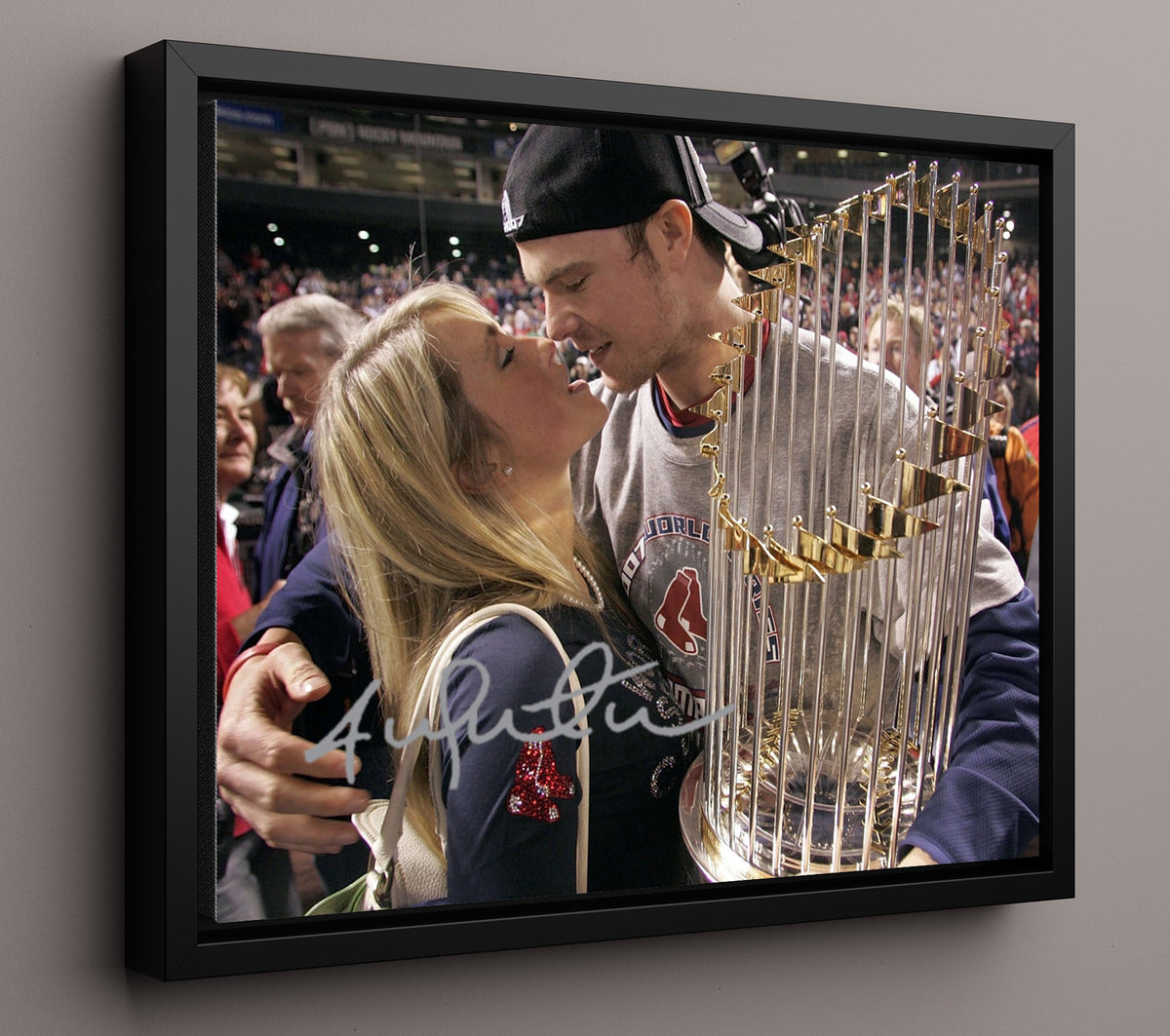 Jon Lester - Series Trophy Celebration 8x10 Framed Canvas baseball wall art