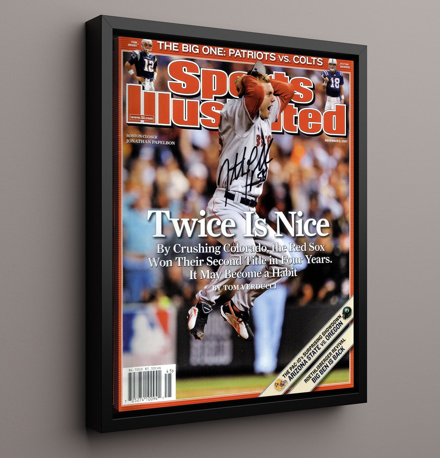 Jonathan Papelbon - 2007 World Championship Celebration SI Cover 8x10 Framed Canvas baseball wall art