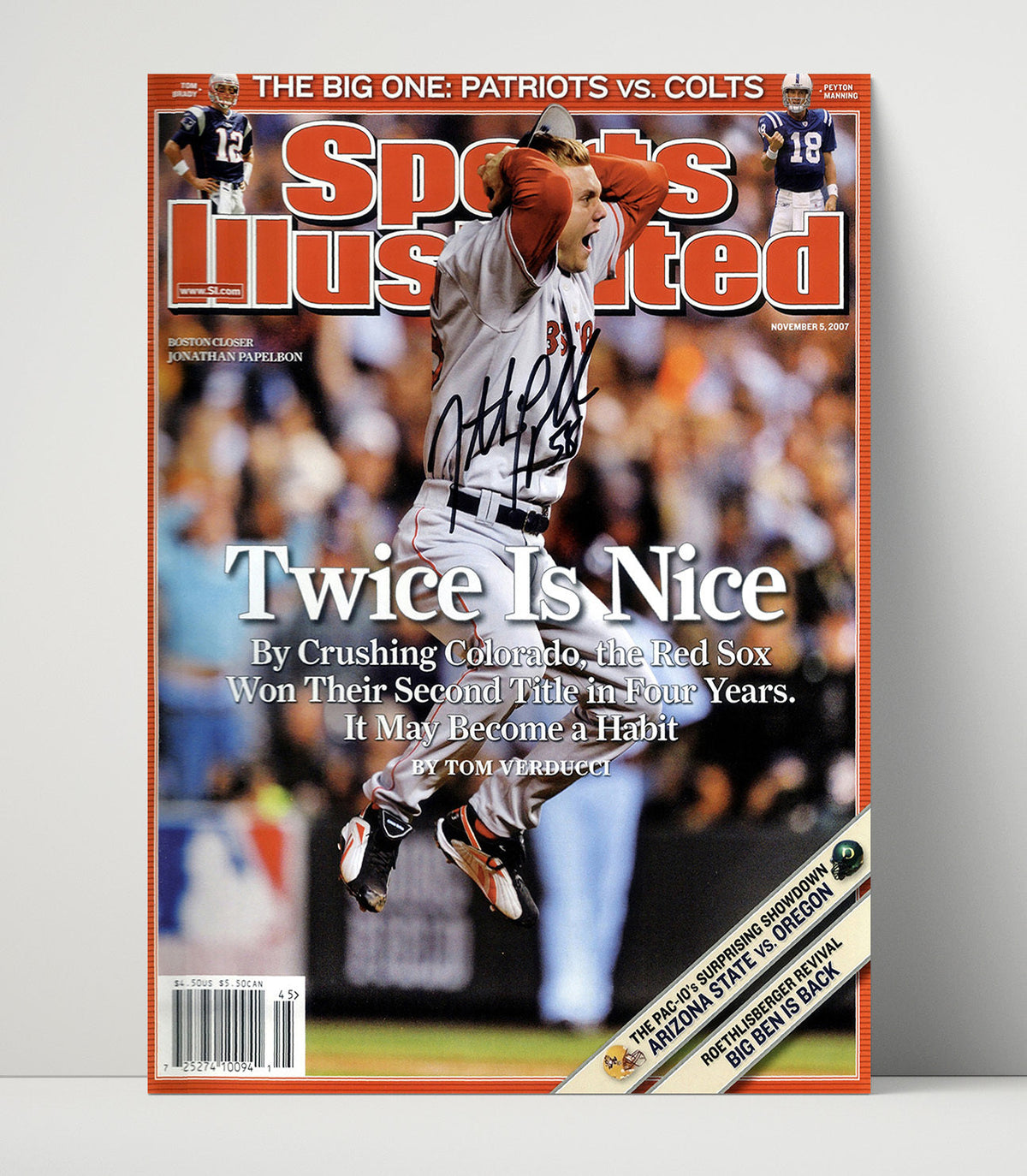 Jonathan Papelbon – Championship Celebration 2007 SI unframed baseball poster print