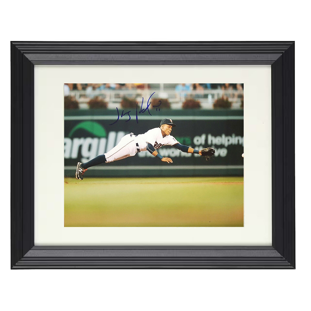 Jorge Polanco - Follow Through Swing Close Up 8x10 black beveled framed baseball wall art