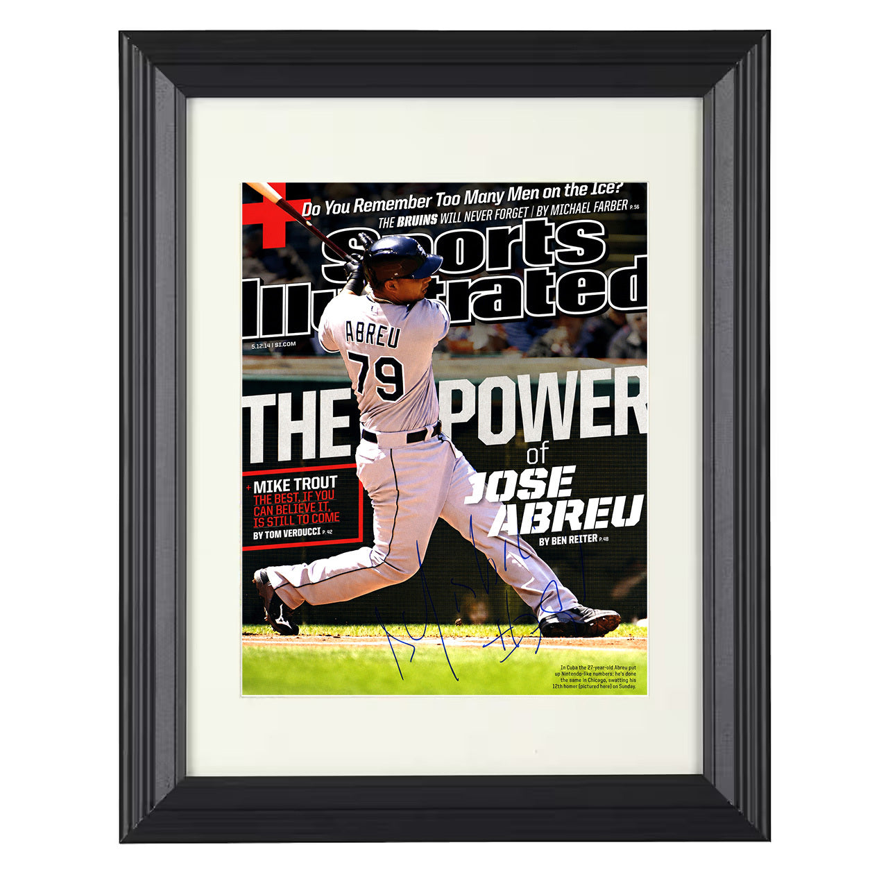 Jose Abreu - Power of Jose Abreu SI Cover 2014 8x10 black beveled framed baseball wall art