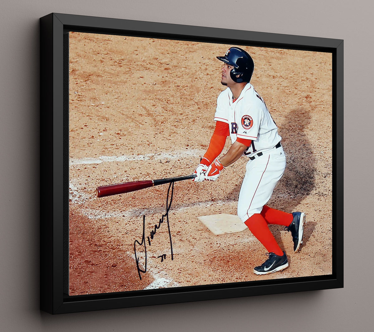Jose Altuve - Astros Batting Stance 8x10 Framed Canvas baseball wall art