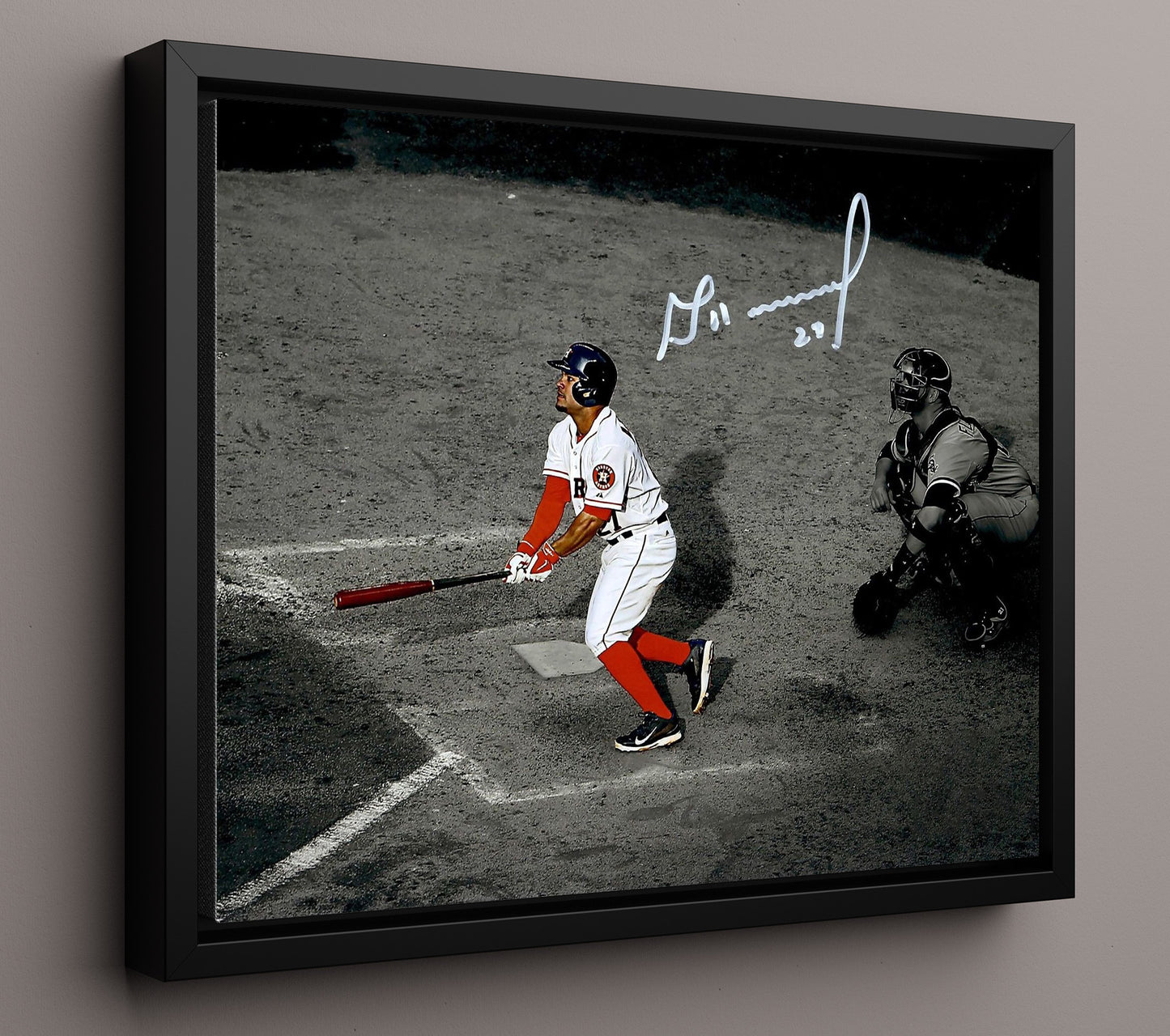 Jose Altuve - Post Swing Watch 8x10 Framed Canvas baseball wall art