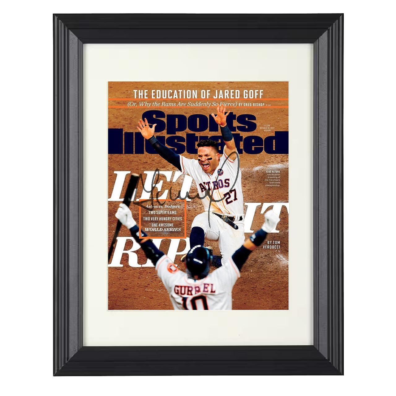 Jose Altuve - Series matchup SI Cover 2017 8x10 black beveled framed baseball wall art