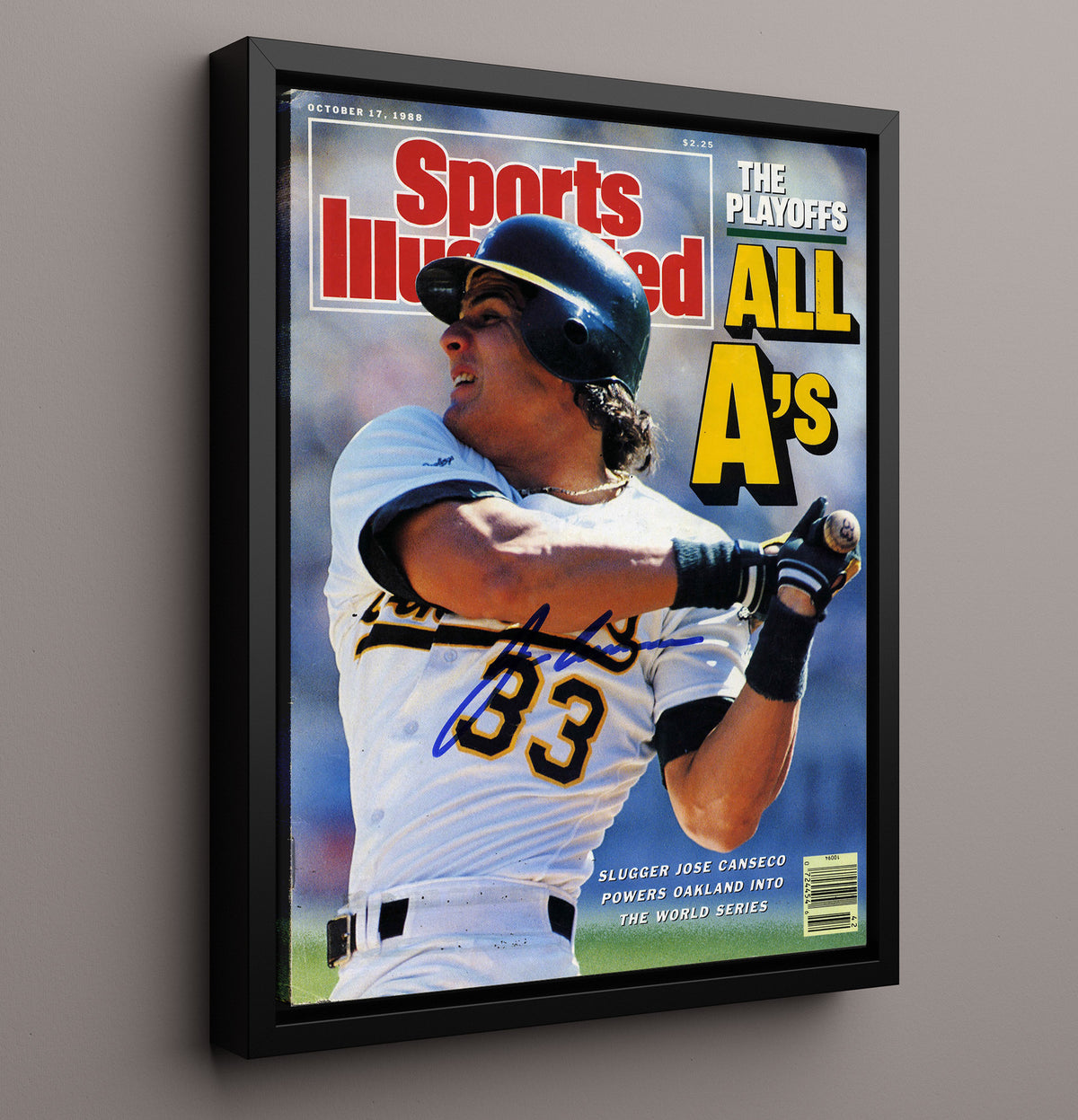 Jose Canseco - SI Playoffs All As cover power swing 1988 8x10 Framed Canvas baseball wall art