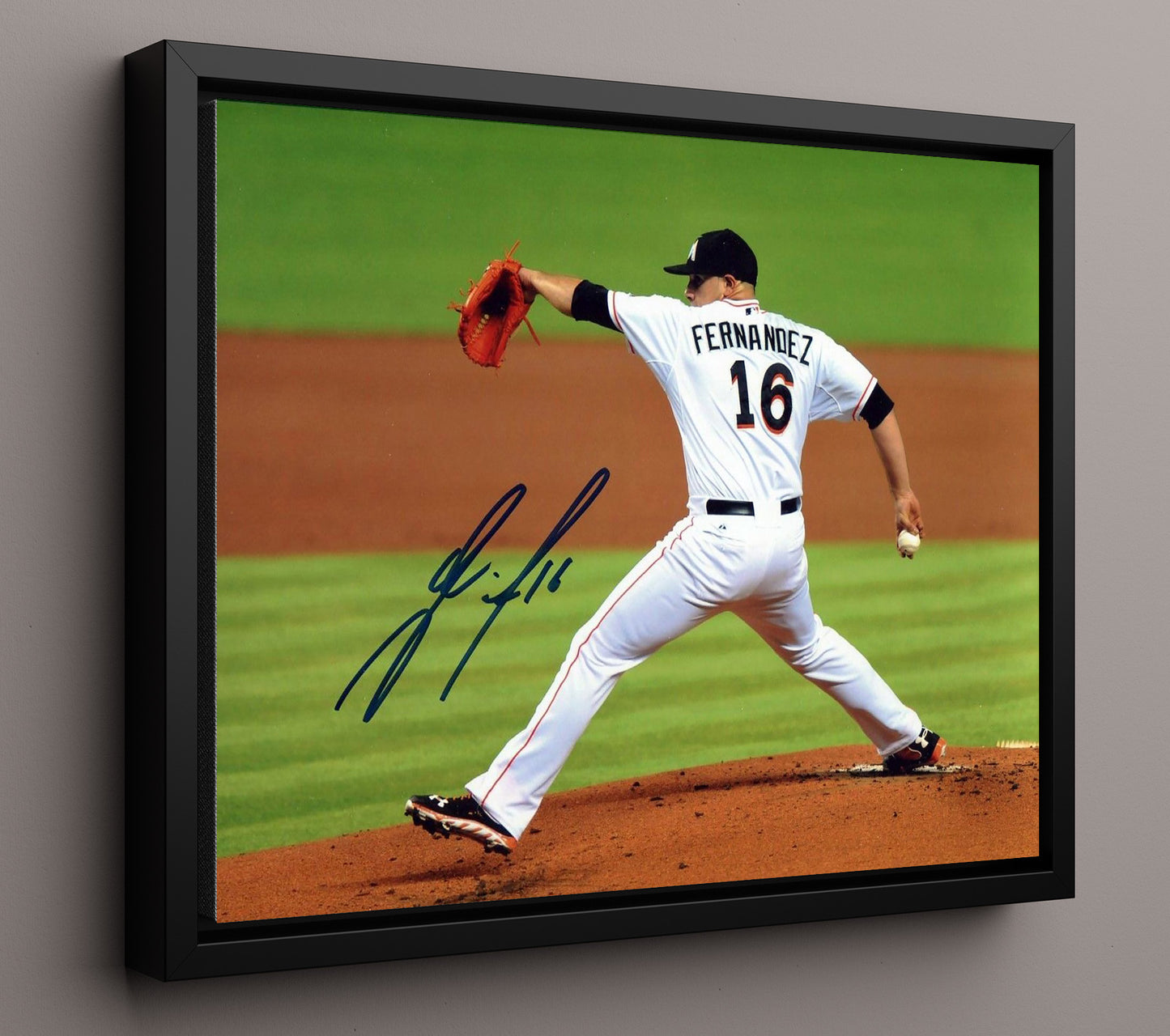 Jose Fernandez - Pitching Side View 8x10 Framed Canvas baseball wall art