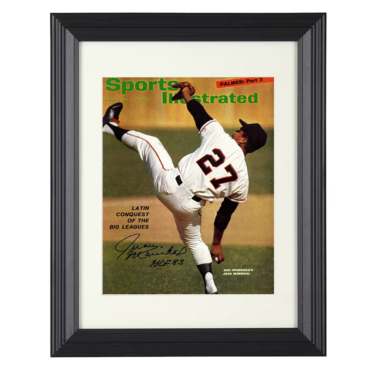 Juan Marichal - High Kick Delivery SI Cover 8x10 black beveled framed baseball wall art