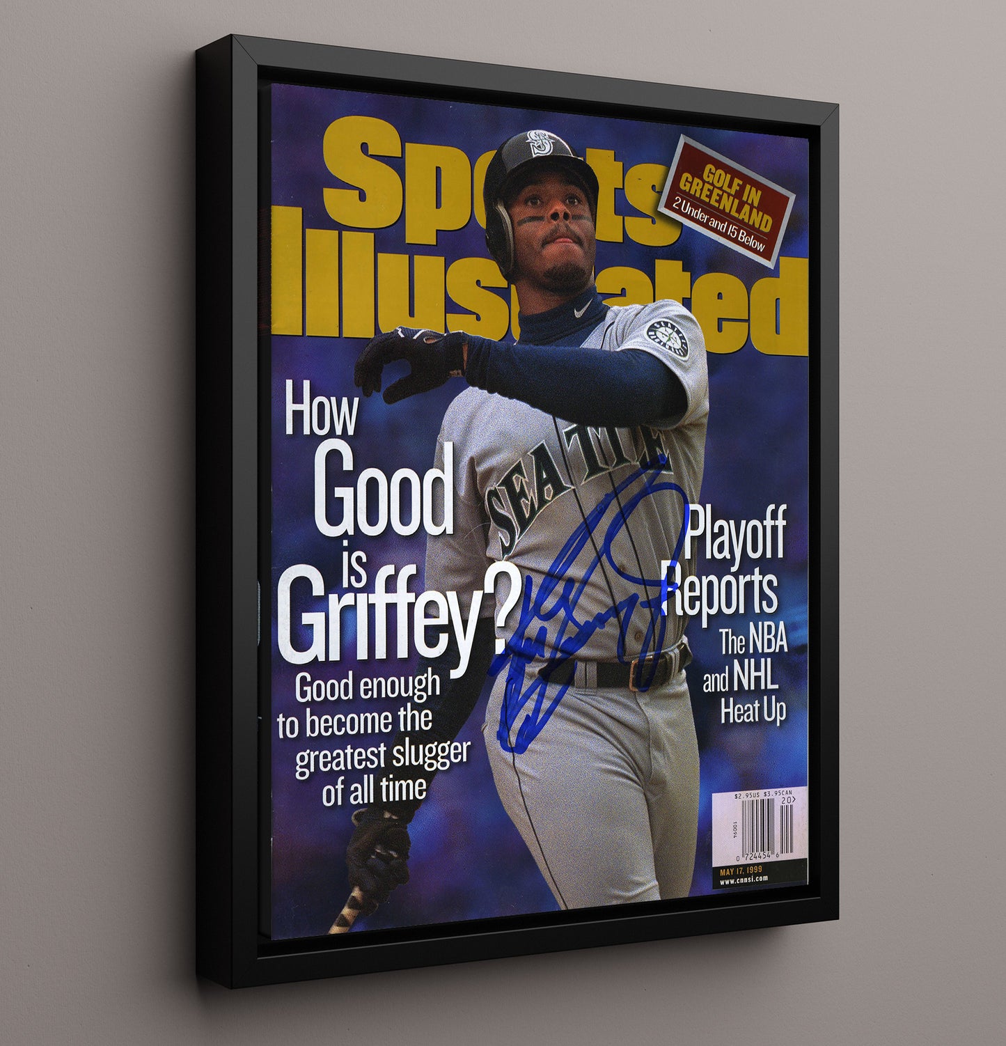 Ken Griffey Jr - How Good Is Griffey SI Cover 1999 8x10 Framed Canvas baseball wall art