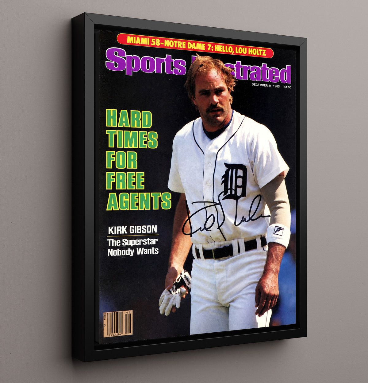Kirk Gibson - Free Agency Power Shift SI Cover 1985 8x10 Framed Canvas baseball wall art